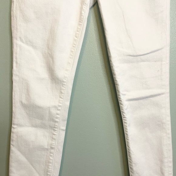 Frame Le Skinny De Jeanne White Denim Raw Hem Mid Rise Skinny Jeans Size 28 - Picture 6 of 16